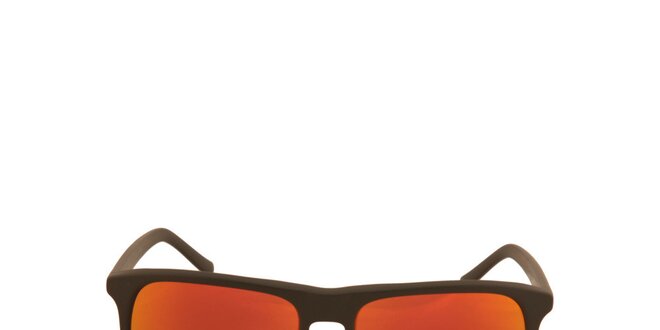 Čierne slnečné okuliare s oranžovo-červeno zafarbenými sklami No Limits