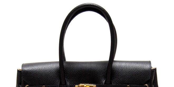 Dámska čierna kabelka so zámčekom Roberta Minelli
