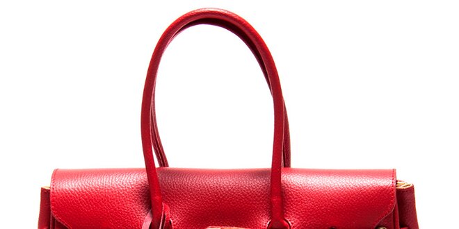 Dámska červená kabelka so zámčekom Roberta Minelli
