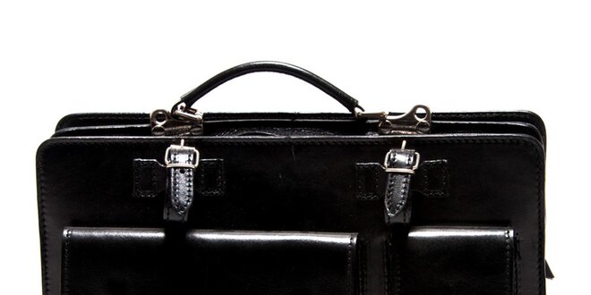 Dámska čierna kabelka s vreckami Roberta Minelli