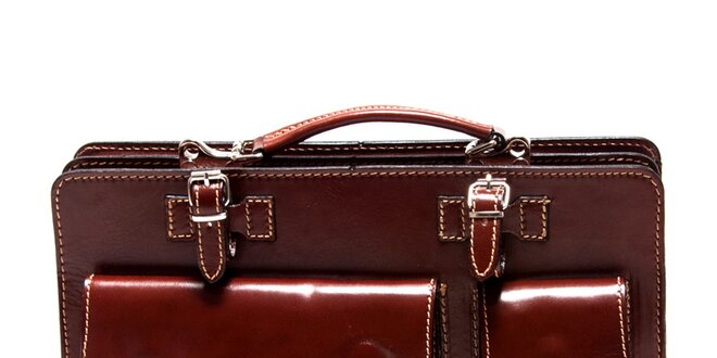 Dámska hnedá kabelka s vreckami Roberta Minelli