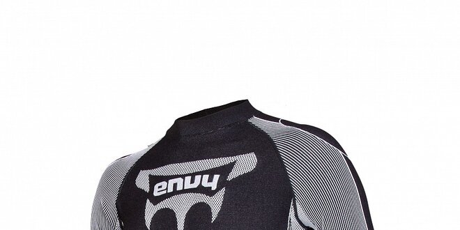 Pánske čierno-šedé bezošvé termo tričko Envy