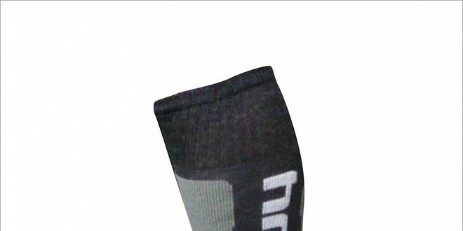Pánske čierno-šedé lyžiarske ponožky s merino vlnou