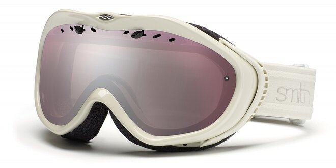 Dievčenské biele lyžiarske okuliare Smith Optics