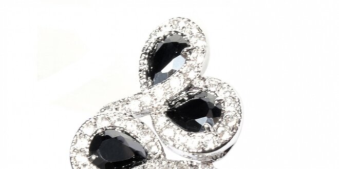 Dámsky prsteň Bague s Dames s čiernymi a bielymi kamienkami