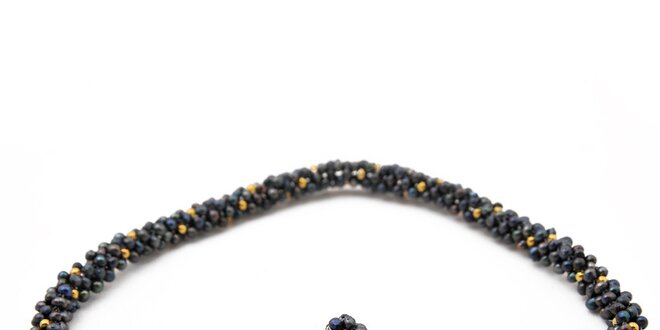 Dámsky náhrdelník s čiernymi perlami Orchira