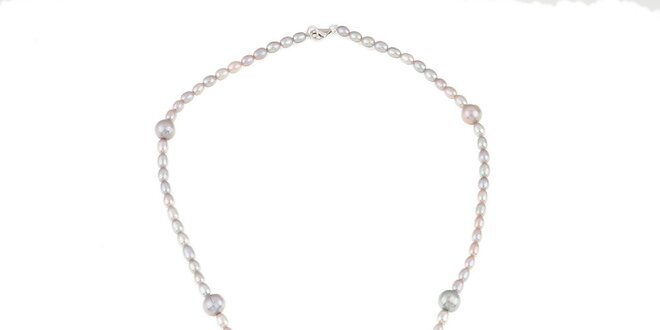 Dámsky perlový náhrdelník so strieborným kryštálom Orchira