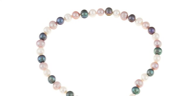 Dámsky farebný perlový náhrdelník so srdiečkom Orchira