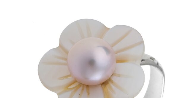 Dámsky perleťový prstienok s ružovou perlou Orchira