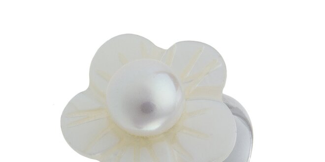 Dámsky perleťový prstienok s bielou perlou Orchira