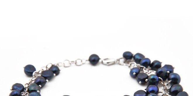 Dámsky náramok s tmavo modrými perlami Orchira
