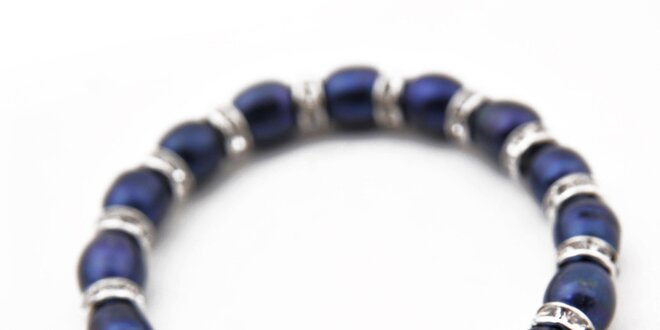 Dámsky tmavo modrý perlový náramok Orchira