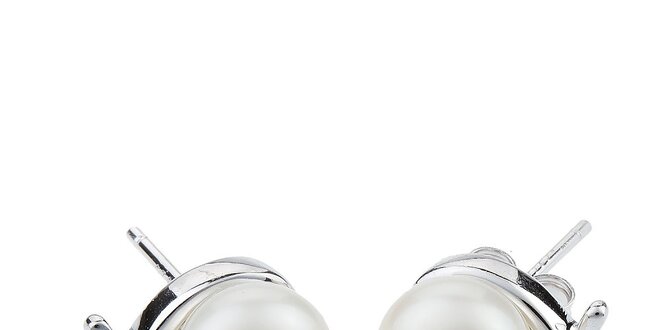 Dámske biele perlové náušnice Orchira