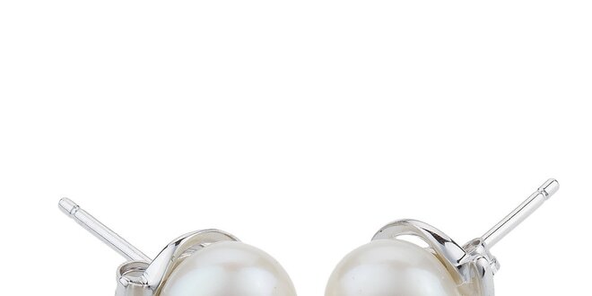 Dámske biele perlové náušnice Orchira