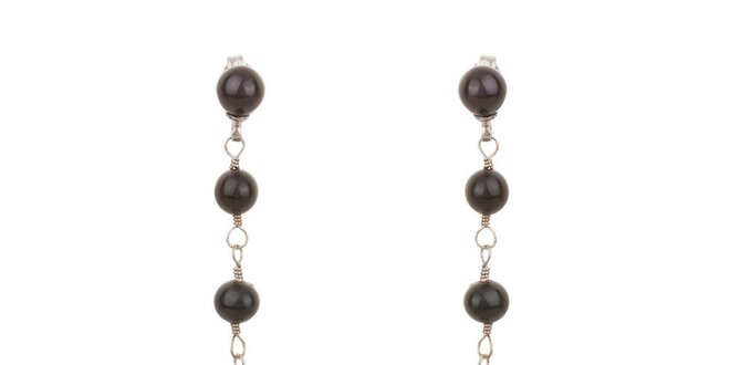 Dámske čierne perlové náušnice Orchira