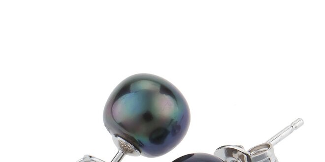 Dámske náušnice s tmavými perlami Orchira