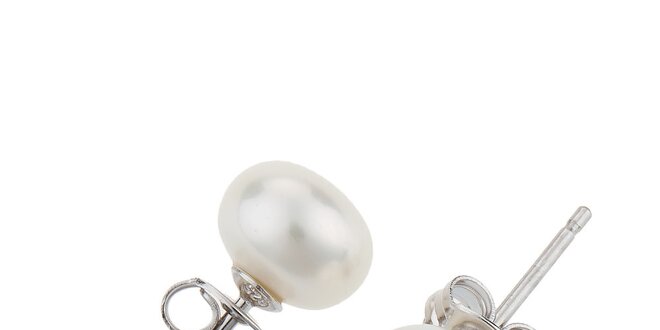 Dámske náušnice s bielymi perlami Orchira