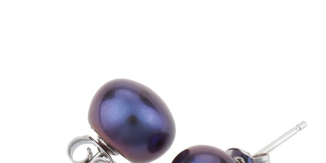 Dámske náušnice s tmavými perlami Orchira