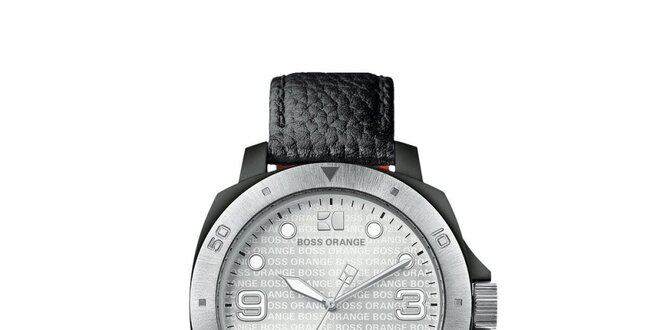 Pánske čierno-strieborné analógové hodinky Hugo Boss Ornage