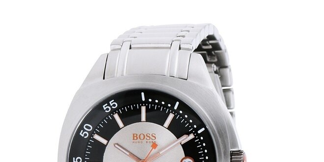 Oceľové hodinky s dátumovkou Hugo Boss Orange