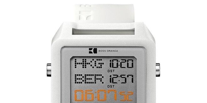 Pánske biele digitálne hodinky Hugo Boss Orange