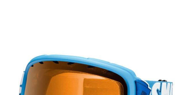Blankytno modré lyžiarske okuliare Smith Optics so zlato zafarbenými sklami