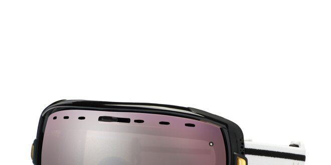 Čierne lyžiarske okuliare Smith Optics so zrkadlovým efektom