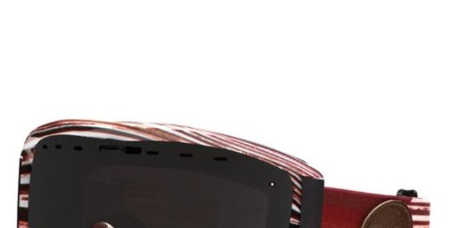 Bielo-červené vzorované okuliare Smith Optics s dymovými sklami
