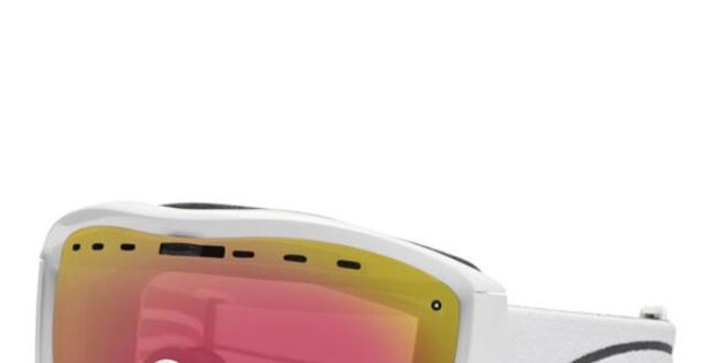 Biele lyžiarske okuliare Smith Optics s duhovými sklíčkami