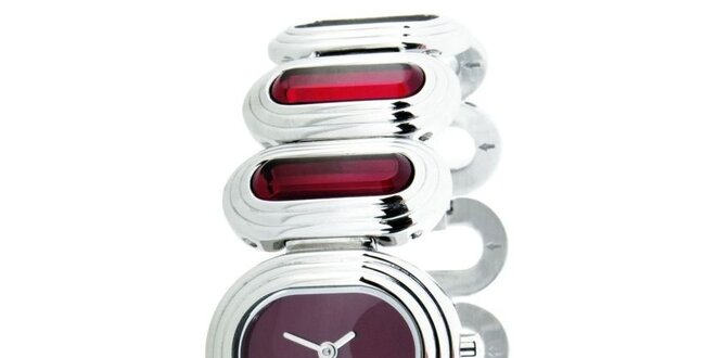 Dámske strieborno-červené hodinky Dolce&Gabbana