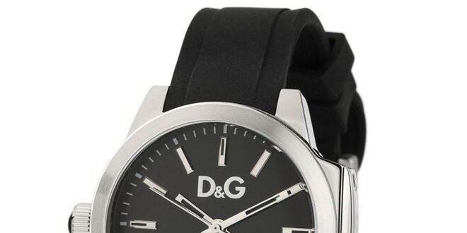 Dámske čierne hodinky Dolce & Gabbana s oceľovým púzdrom
