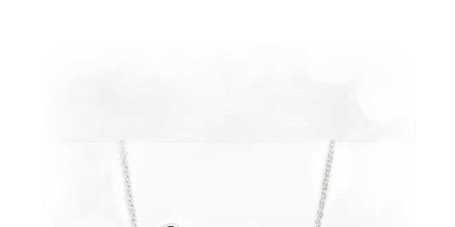 Náhrdelník "Love" s perlou SWAROVSKI elements zo 925 striebra - čierny