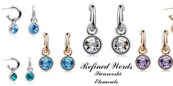 Náušnice Swarovski Elements Refined Words v siedmich farbách