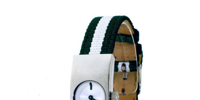 Dámske hodinky Lacoste so zeleno-bielym remienkom
