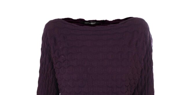 Dámsky tmavo fialový sveter s reliéfom Emoi