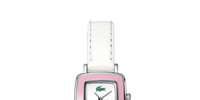 Dámske bielo-růžové hodinky Lacoste