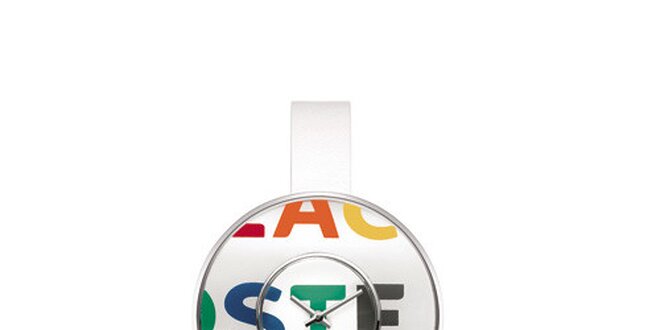 Dámske biele hodinky Lacoste s farebným logom