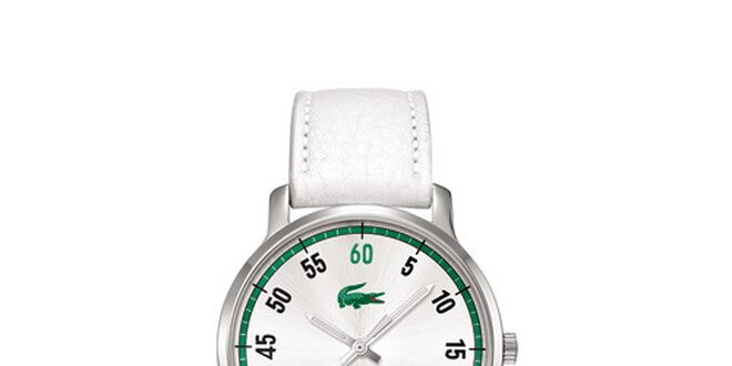 Dámske biele hodinky Lacoste so zelenými detailami