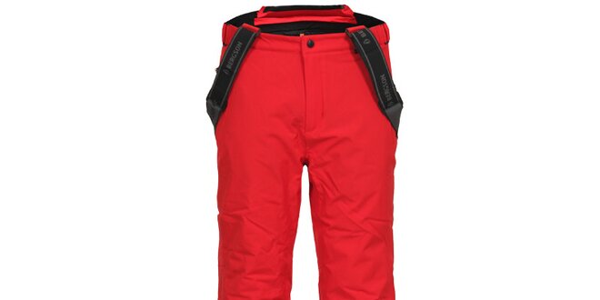 Pánske červené lyžiarske nohavice s trakmi Bergson