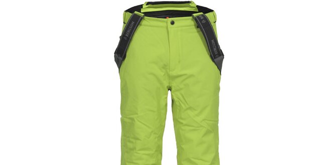 Pánske zelené lyžiarske nohavice s trakmi Bergson