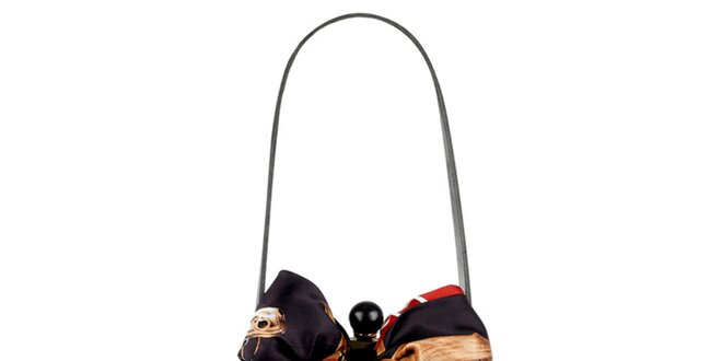 Dámska čierna kožená kabelka so šatkou Liedownithinkiloveyou