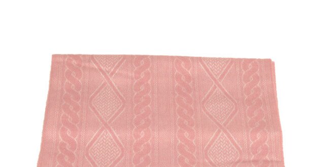 Dámsky svetlo ružový šál s vlnkovým vzorom Pierre Cardin