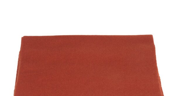 Tehlovo červený vlnený šál Pierre Cardin