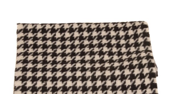 Červeno-biely šál so vzorom kohútej stopy Pierre Cardin