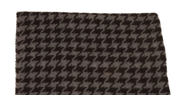 Šedo-čierny šál so vzorom kohútej stopy Pierre Cardin