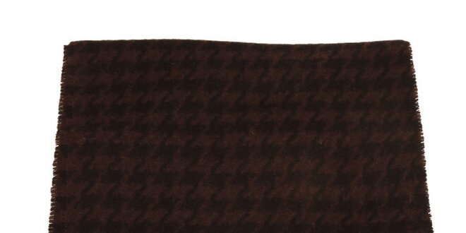 Hnedo-čierny šál so vzorom kohútej stopy Pierre Cardin