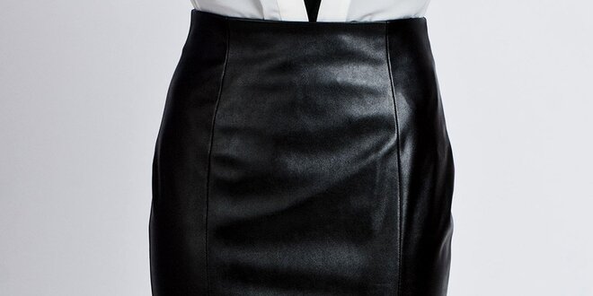 Dámska čierna koženková sukňa Lanti