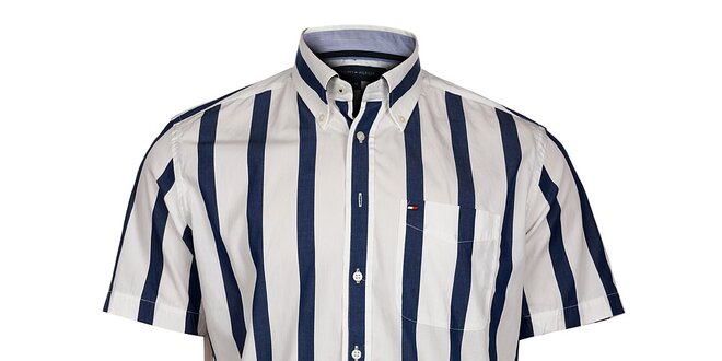 Pánska modro-biela prúžkovaná košeľa Tommy Hilfiger