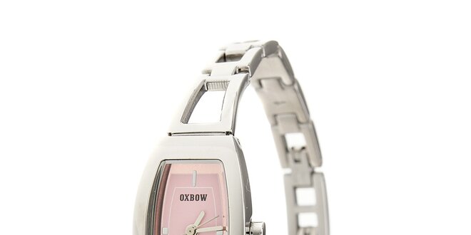 Dámske ocelové hodinky Oxbow s ružovým ciferníkom