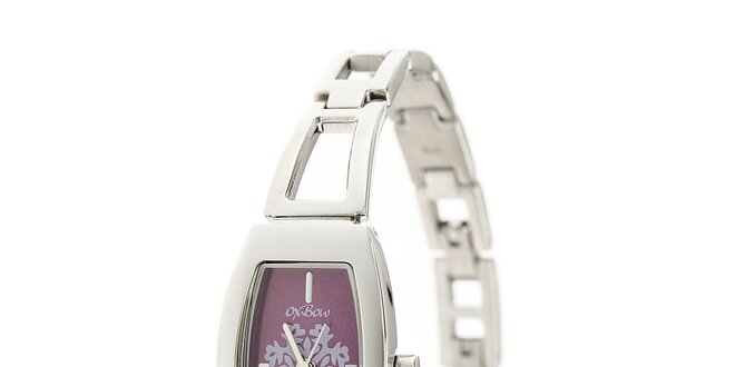 Dámske ocelové hodinky Oxbow s fialovým ciferníkom